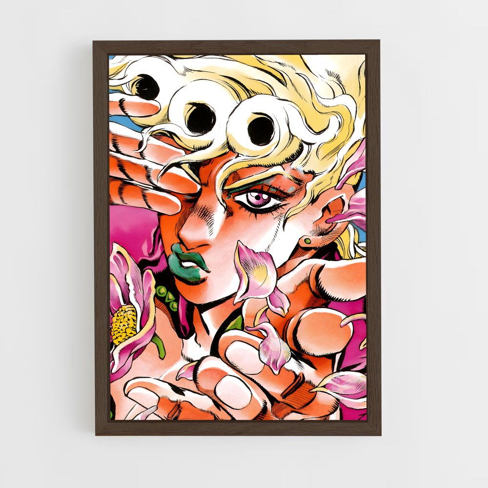 jojo-bizarre-adventure-1 cadre Bois foncé