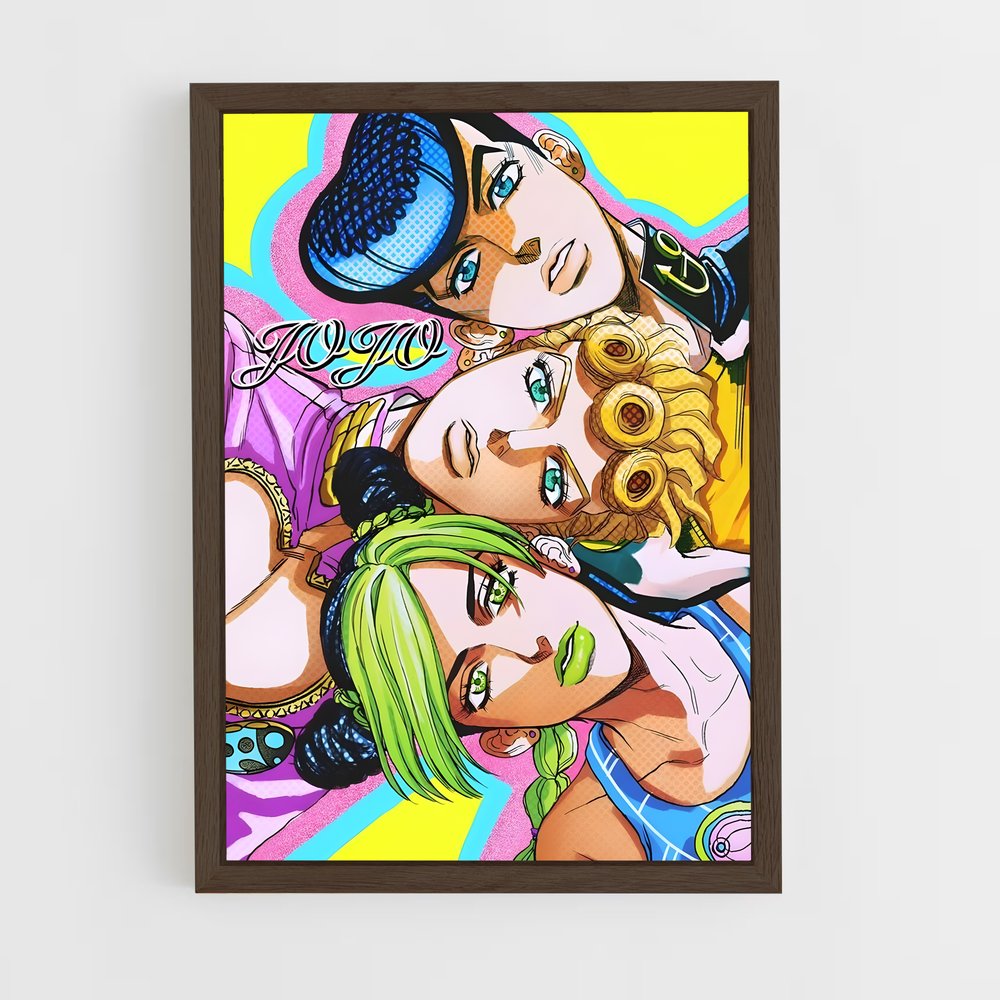 jojo-bizarre-adventure-2 cadre Bois foncé