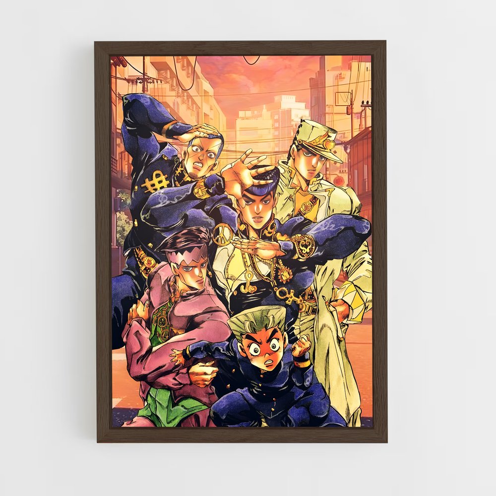 jojo-bizarre-adventure-21 cadre Bois foncé
