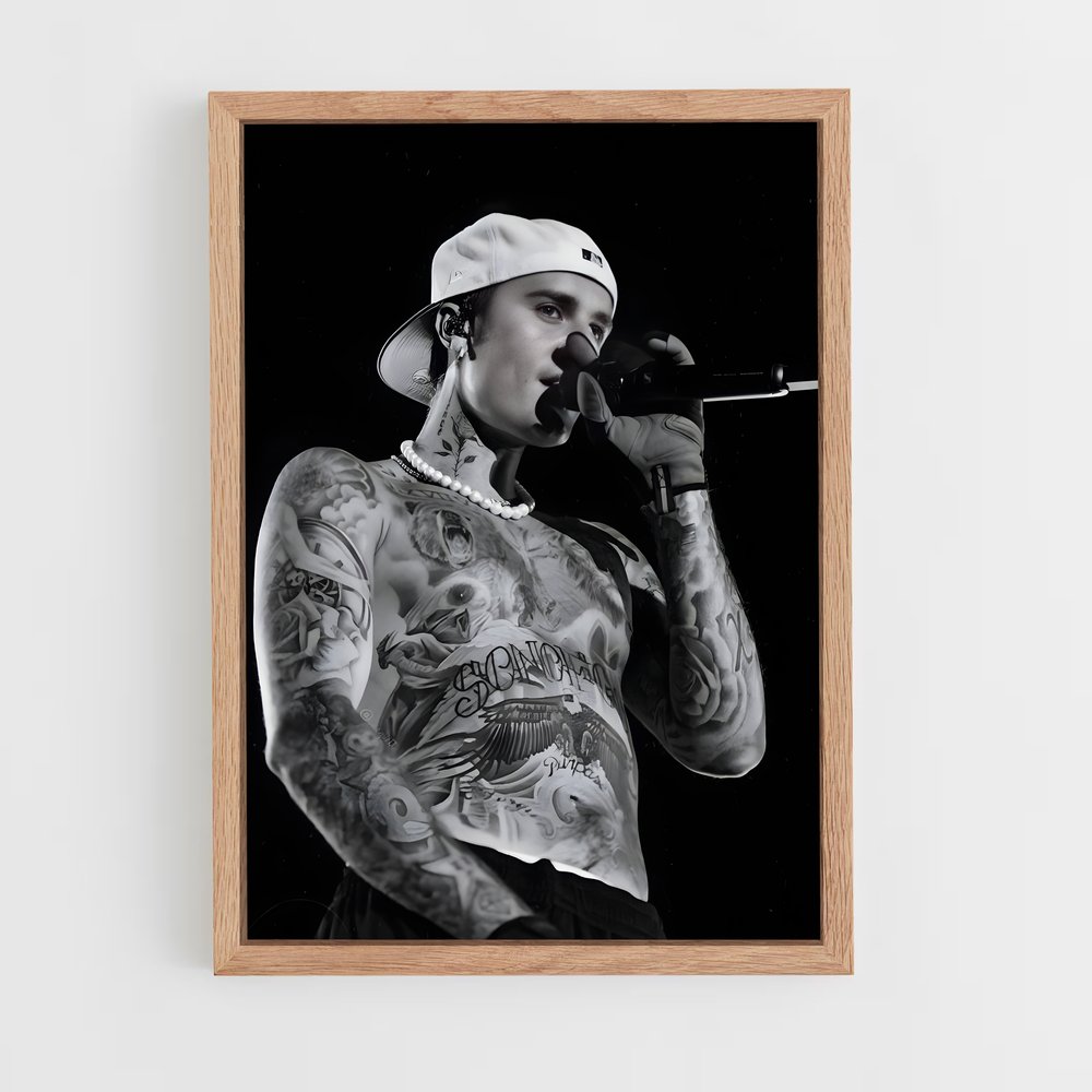 justin-bieber-5 cadre Bois clair