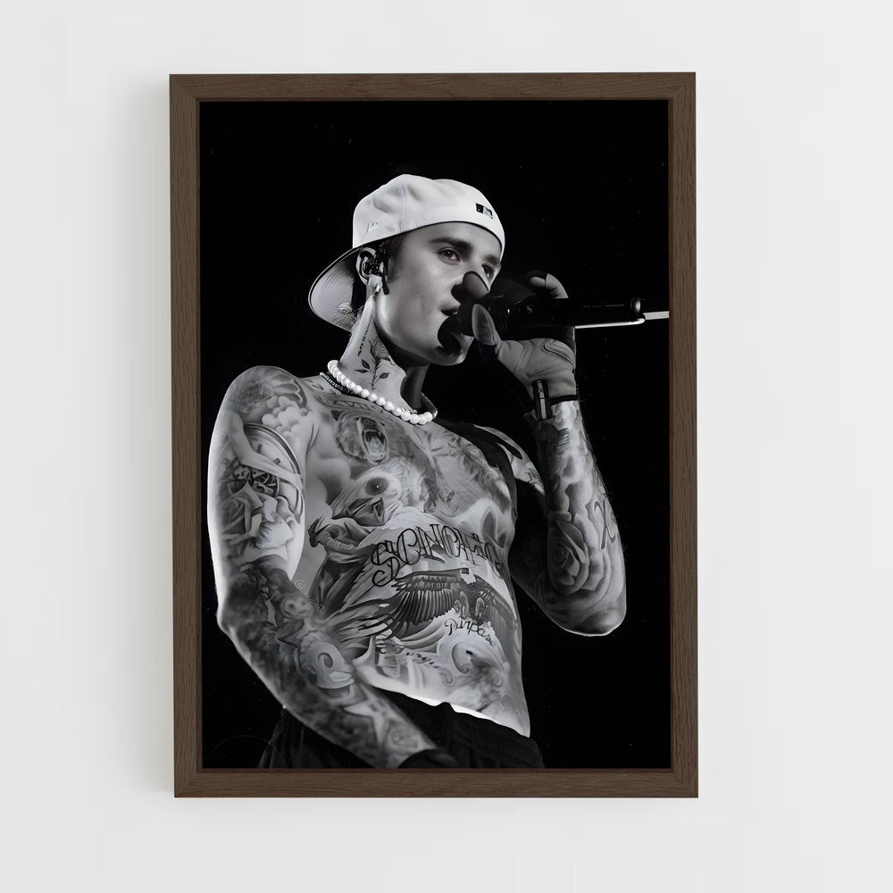 justin-bieber-5 cadre Bois foncé