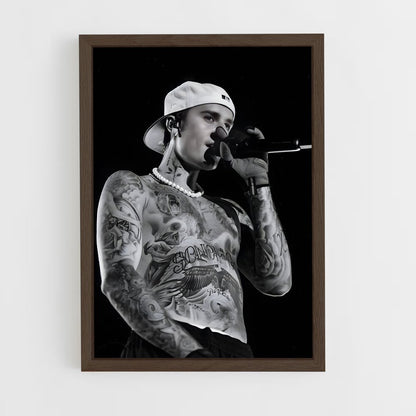 justin-bieber-5 cadre Bois foncé