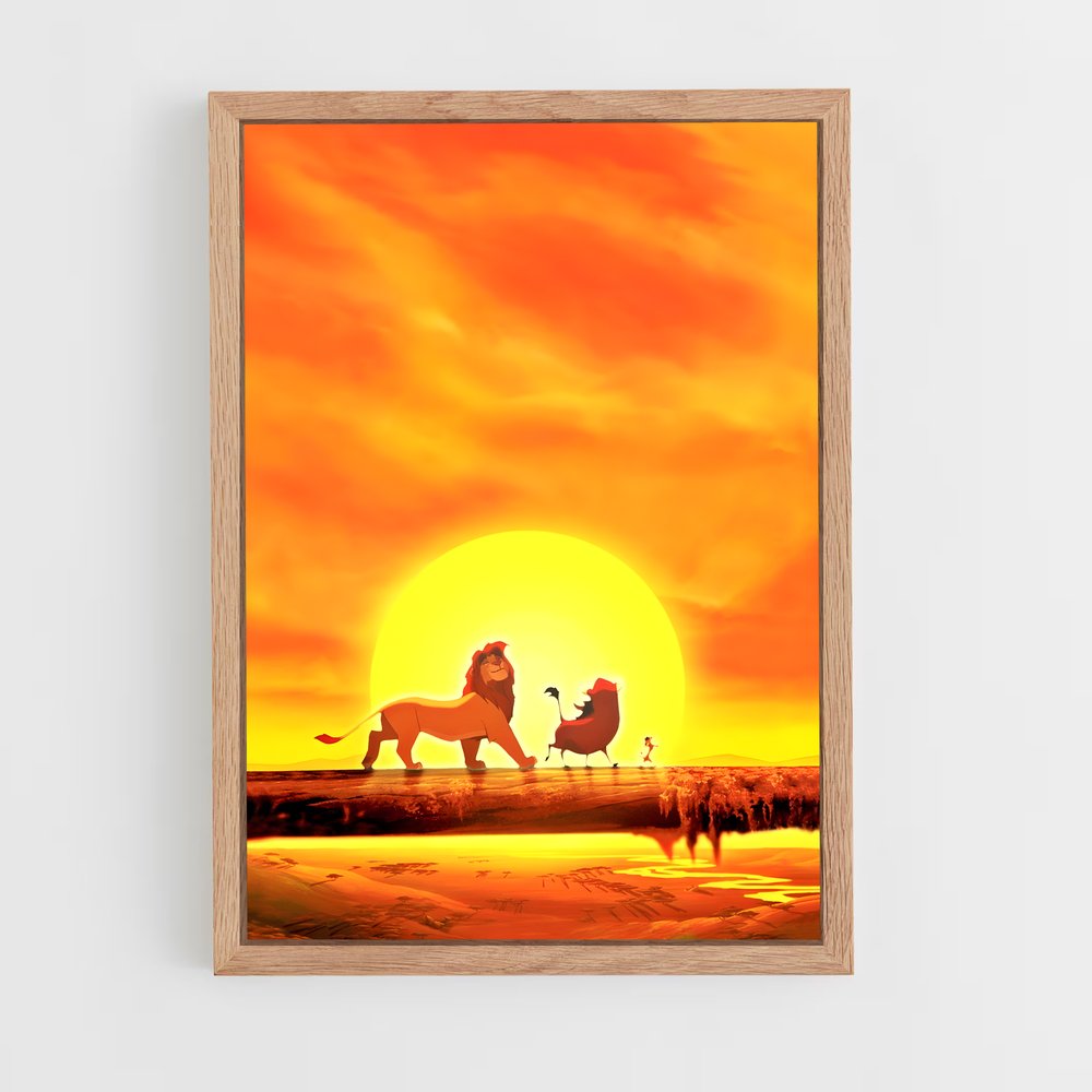 lion-king-11 cadre Bois clair