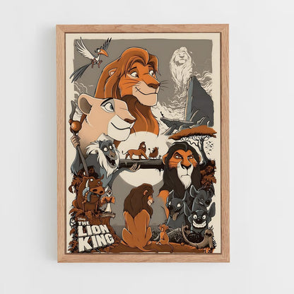lion-king-6 cadre Bois clair