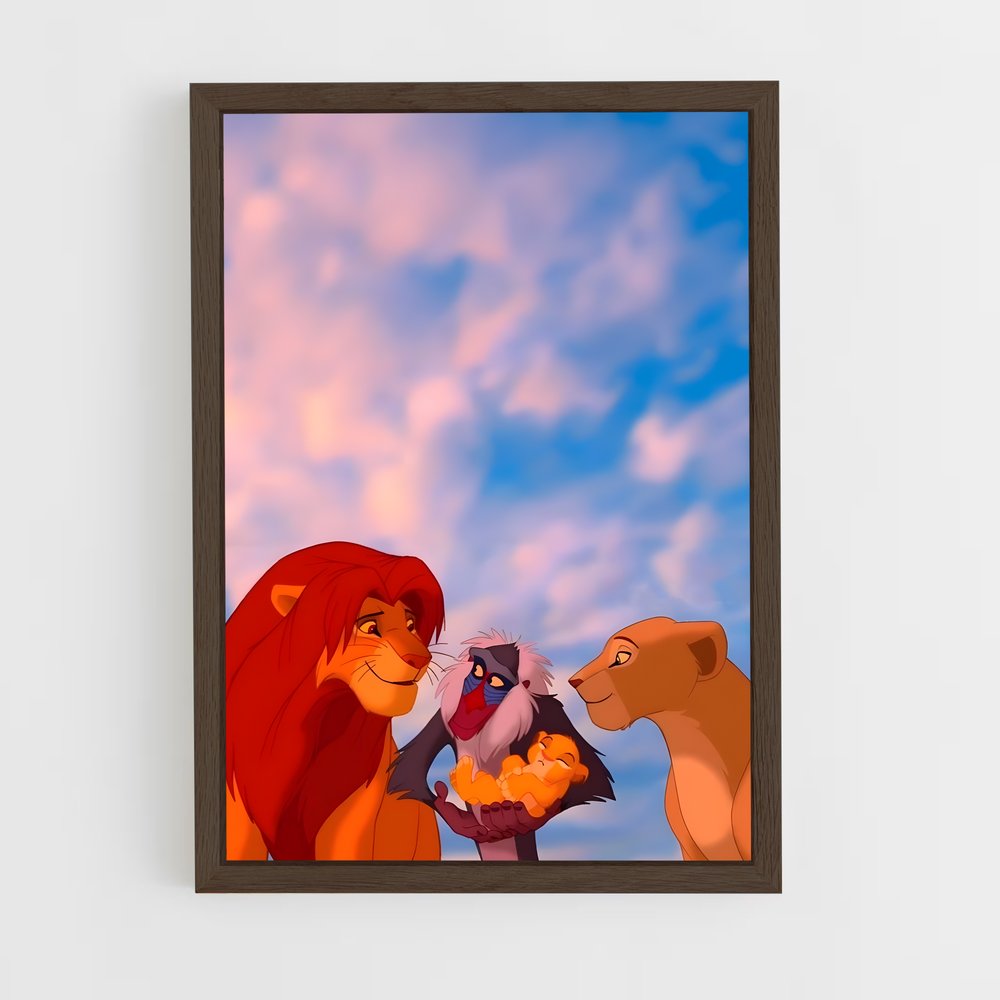 lion-king-8 cadre Bois foncé