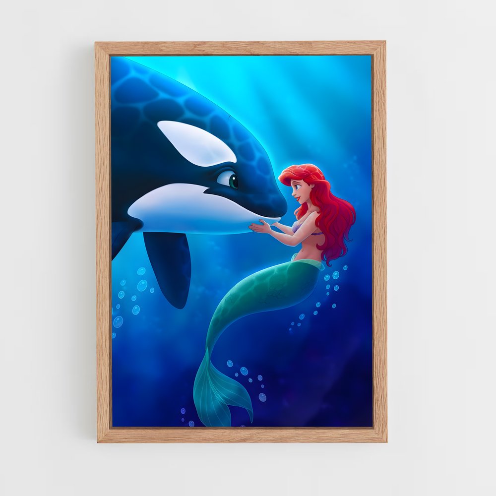 little-mermaid-7 cadre Bois clair