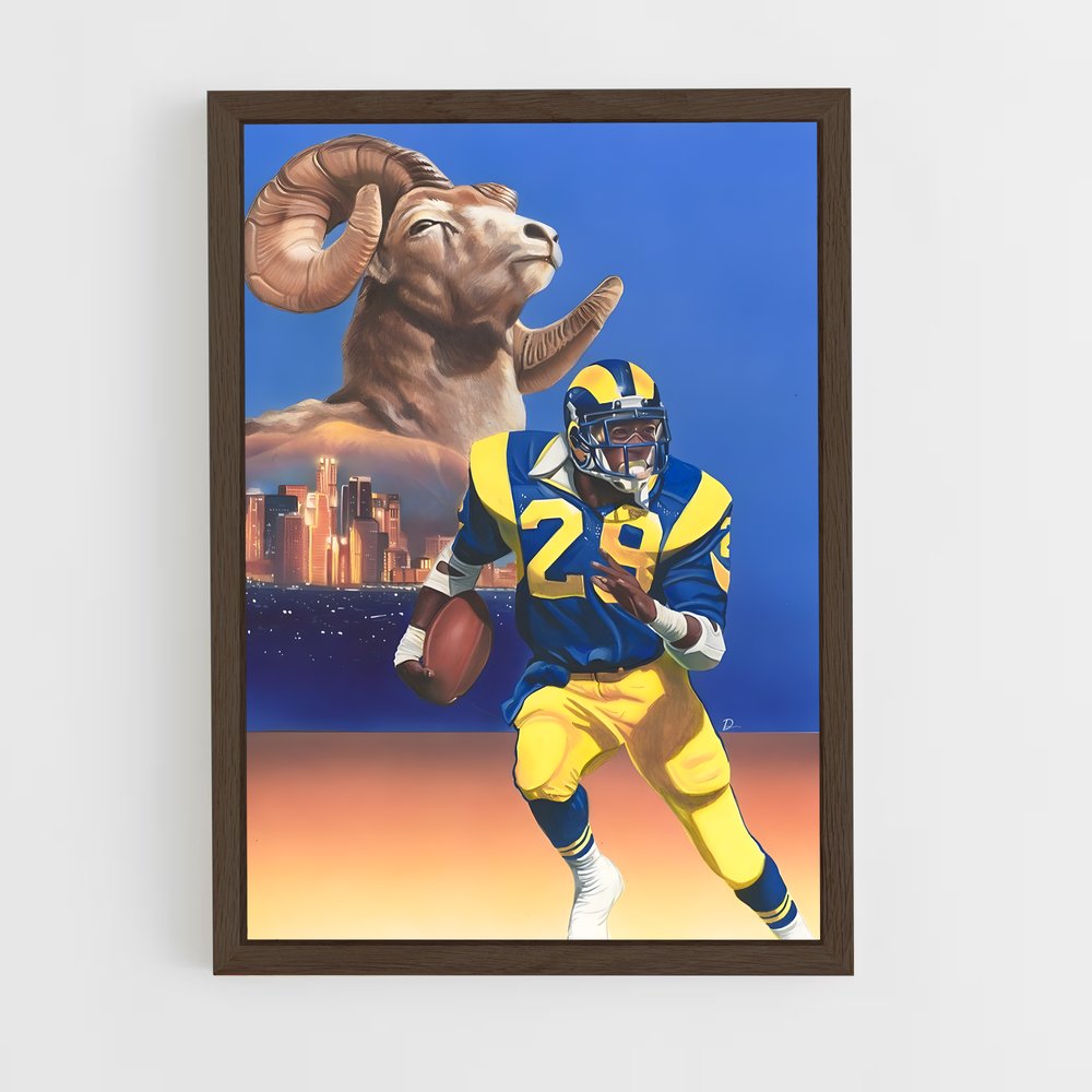 los-angeles-rams-5 cadre Bois foncé