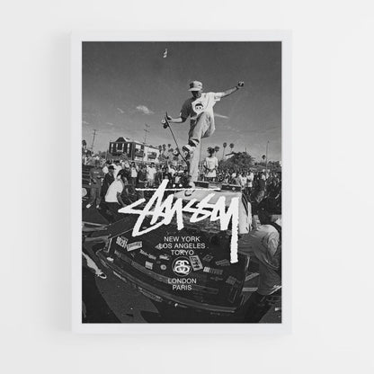 Póster Stussy Blanco y Negro