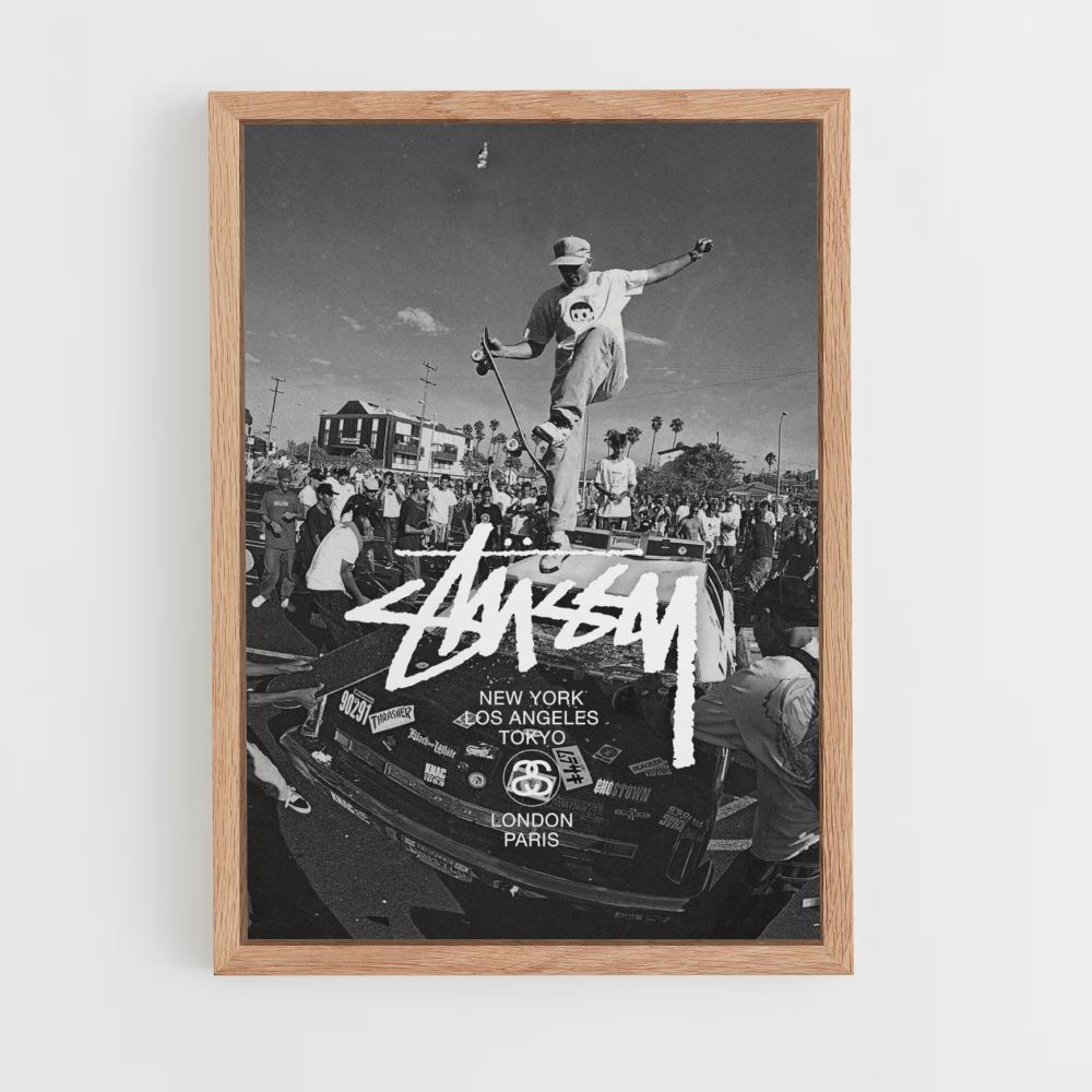 Póster Stussy Blanco y Negro