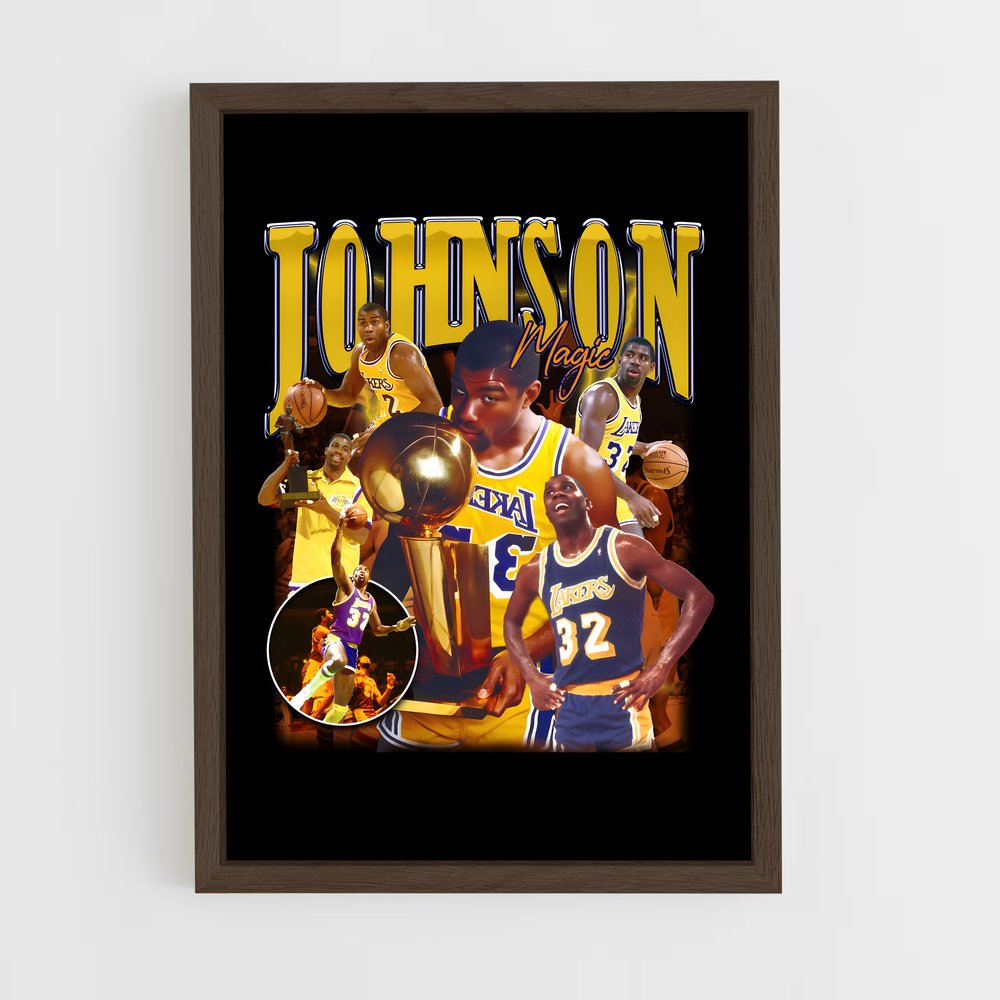 magic-johnson-11 cadre Bois foncé