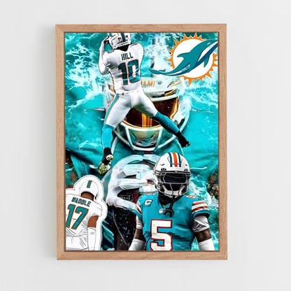 miami-dolphins-4 cadre Bois clair