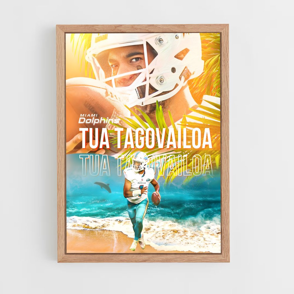miami-dolphins-7 cadre Bois clair