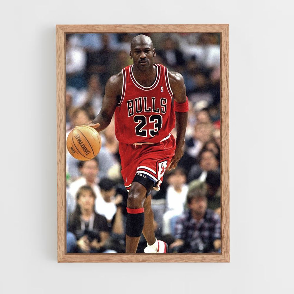 Póster Michael Jordan regateando