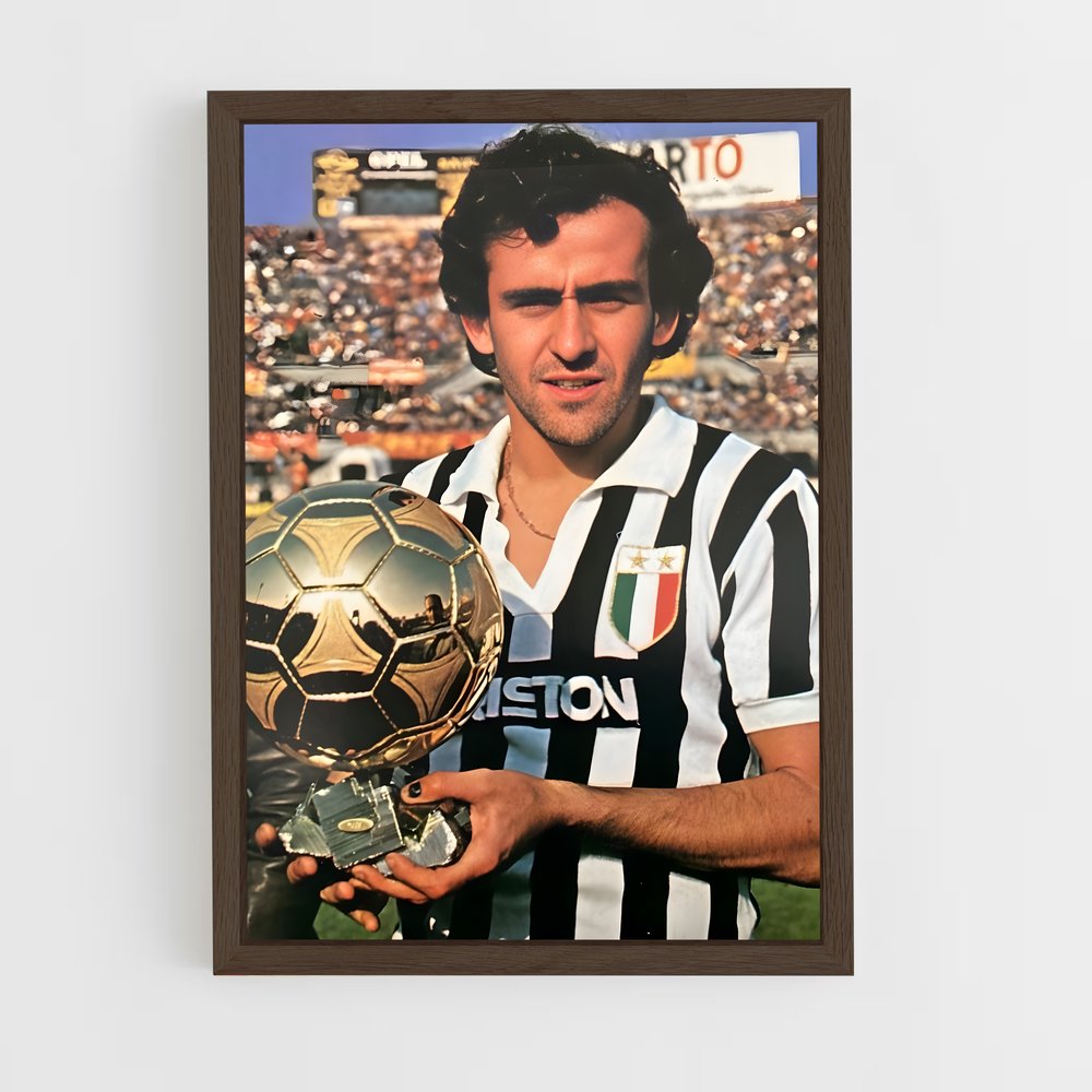 michel-platini-3 cadre Bois foncé