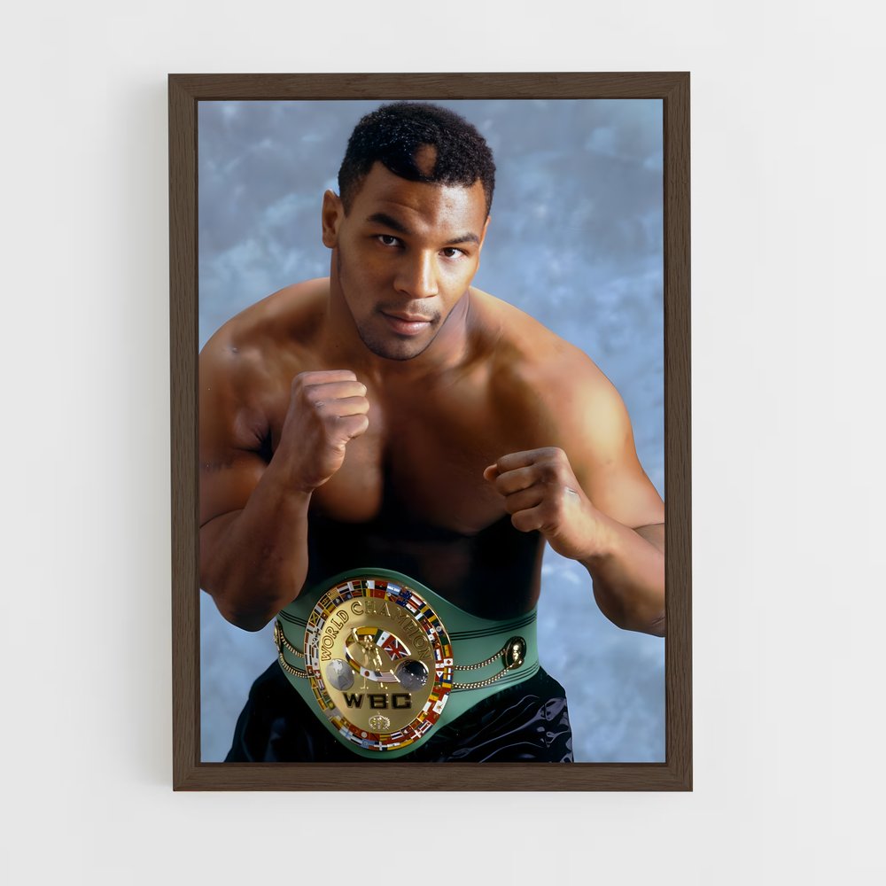 mike-tyson-5 cadre Bois foncé