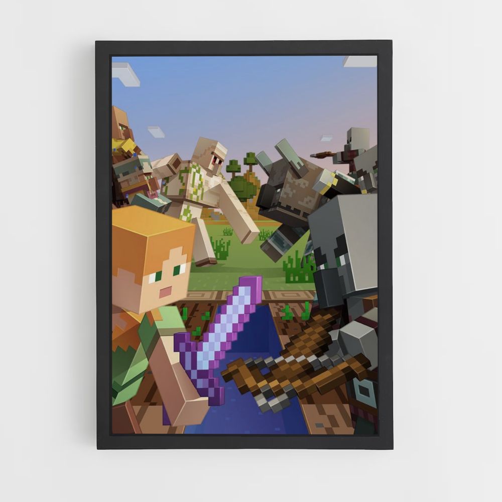 Póster Combate Minecraft