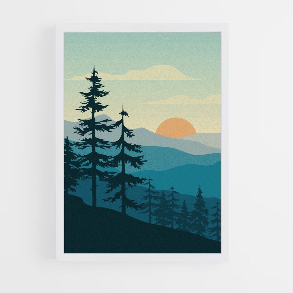 Póster Bosque minimalista