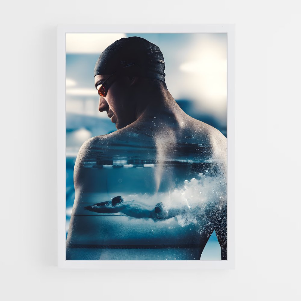 natation-4 cadre Blanc