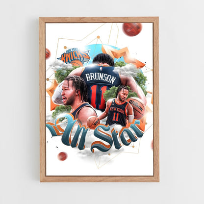 new-york-knicks-14 cadre Bois clair