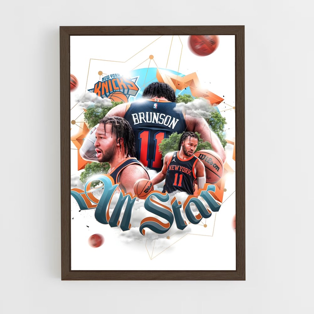 new-york-knicks-14 cadre Bois foncé