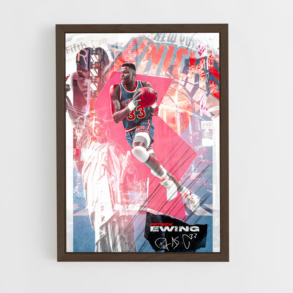 new-york-knicks-19 cadre Bois foncé