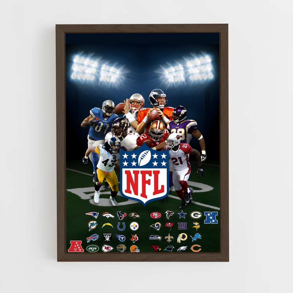 nfl-3 cadre Bois foncé