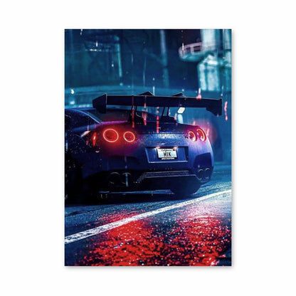 Póster Nissan GTR Neón