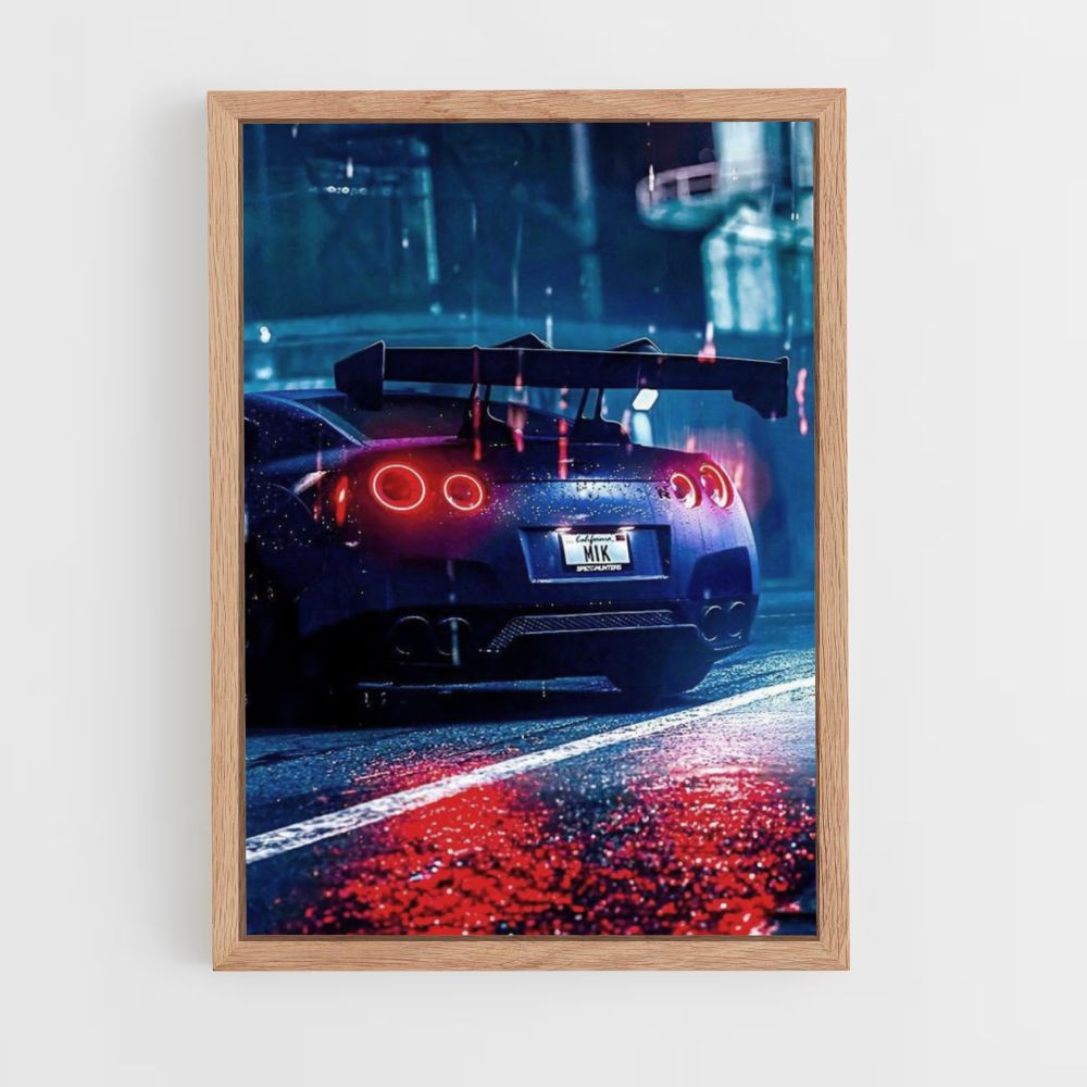 Póster Nissan GTR Neón