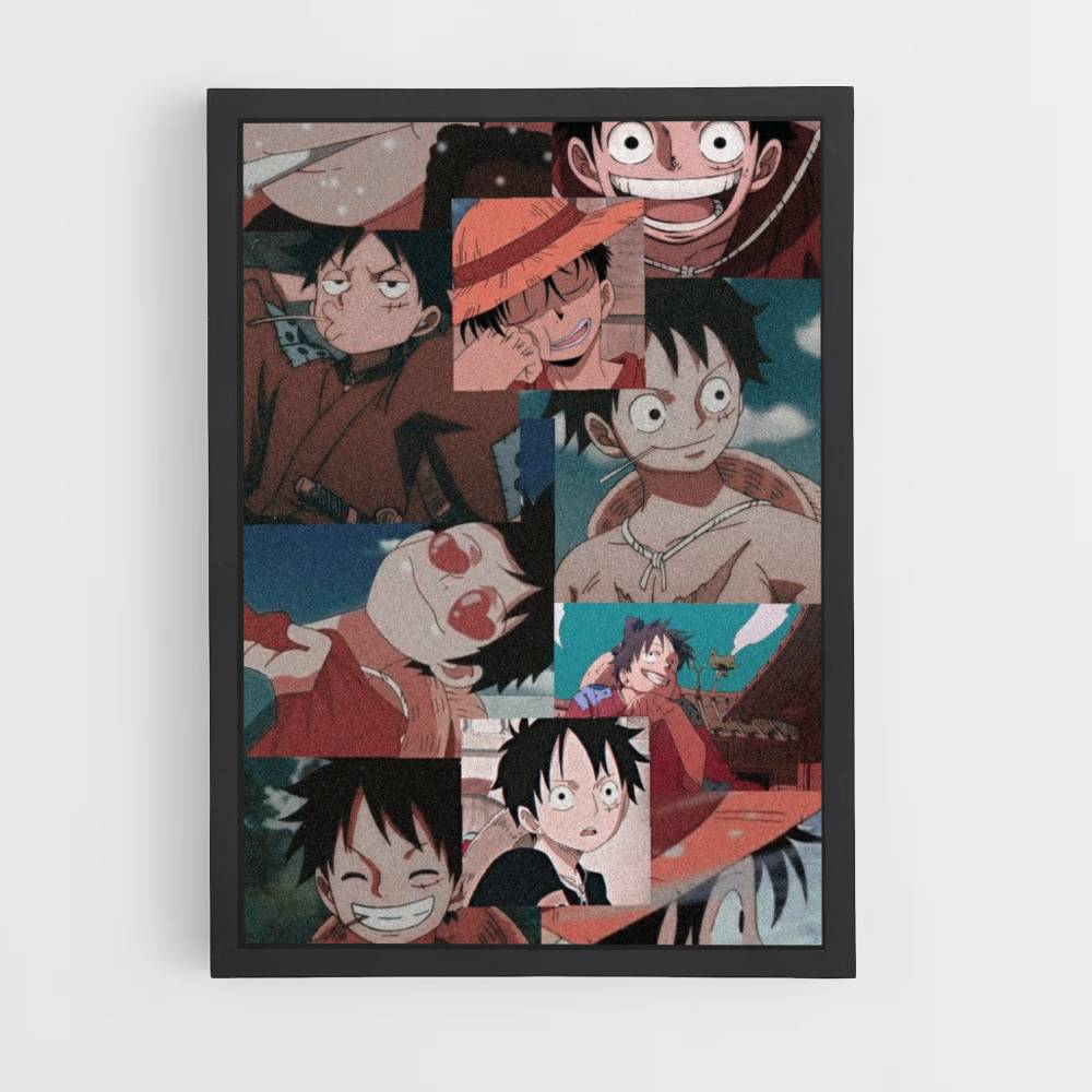 Collage de Luffy Póster