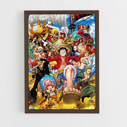one-piece-6 cadre Bois foncé
