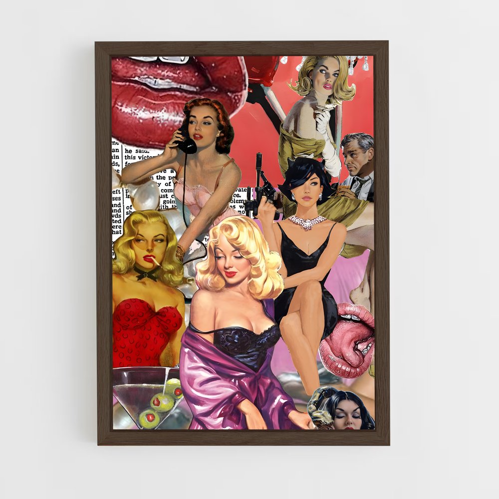 pin-up-2 cadre Bois foncé