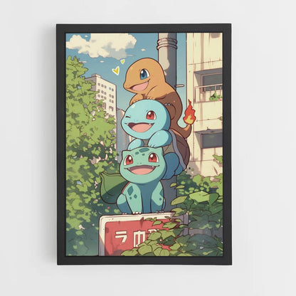 Póster Charmander Squirtle Bulbasaur