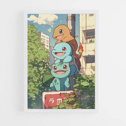 Póster Charmander Squirtle Bulbasaur