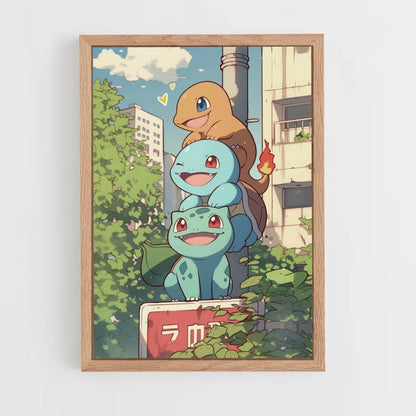 Póster Charmander Squirtle Bulbasaur