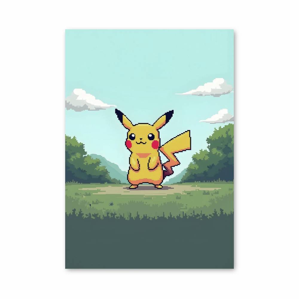 Poster Pixel Art Pikachu