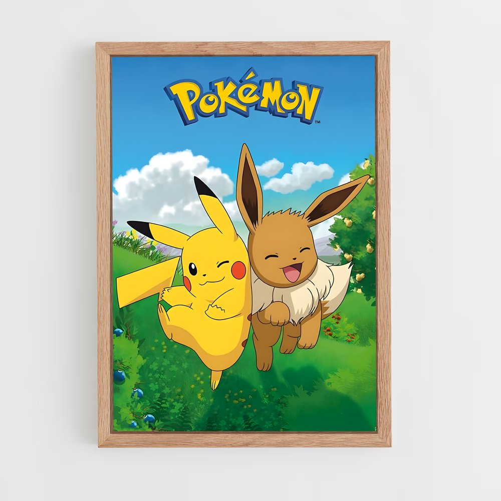 pokemon-3 cadre Bois clair