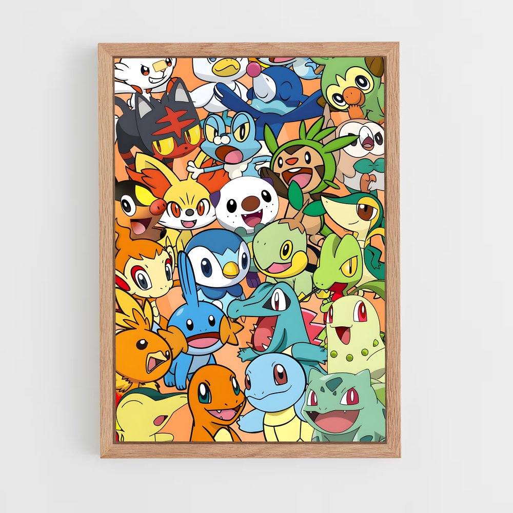 pokemon-9 cadre Bois clair