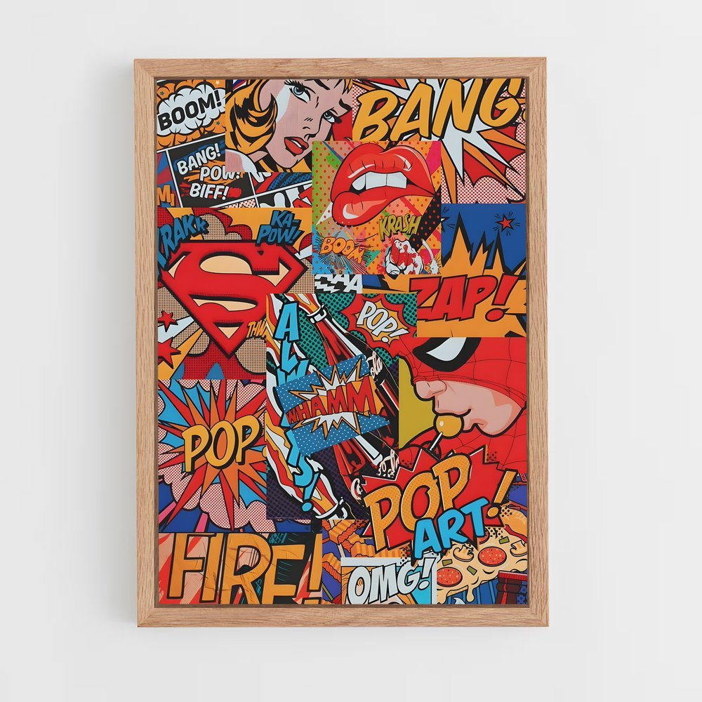 pop-art-1 cadre Bois clair