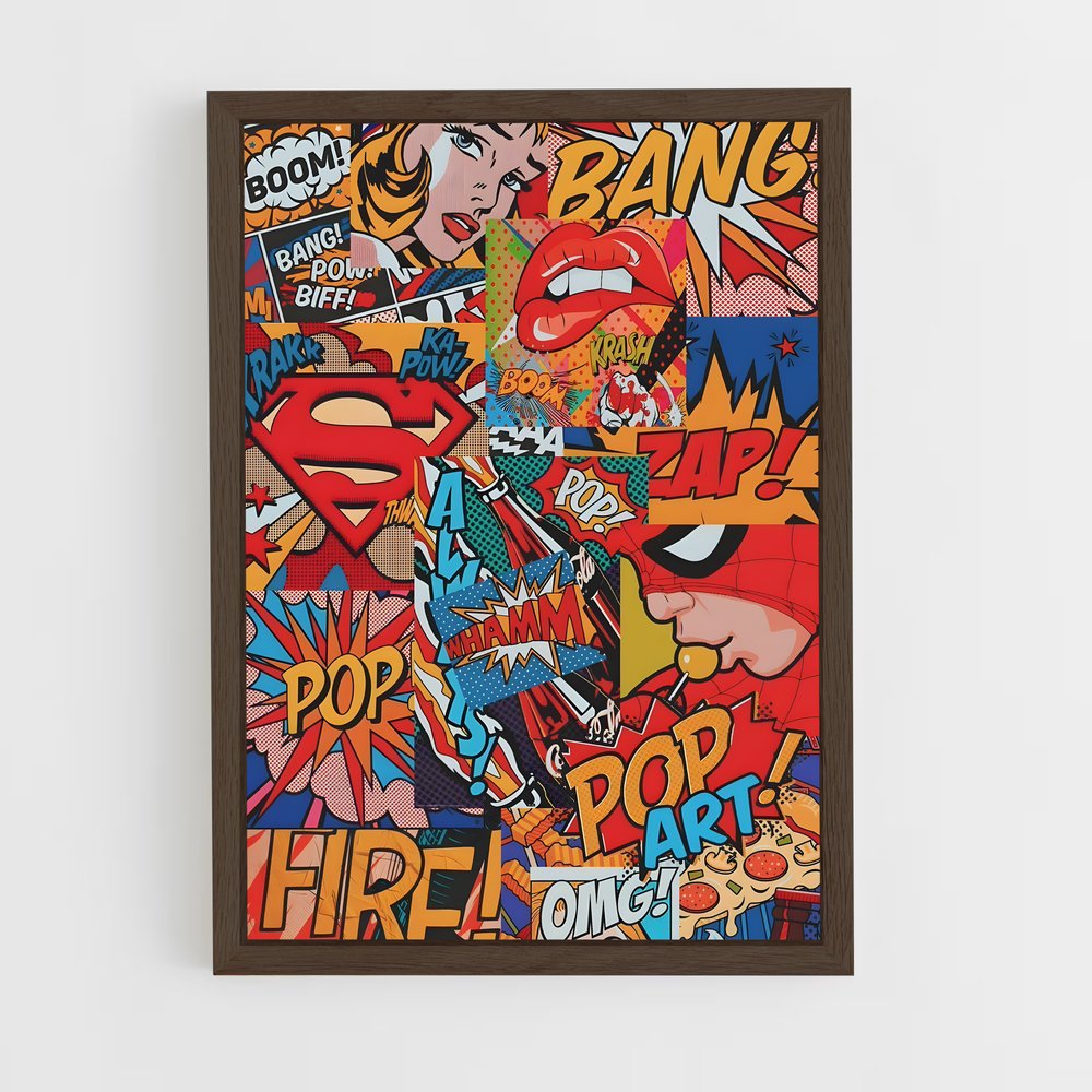 pop-art-1 cadre Bois foncé