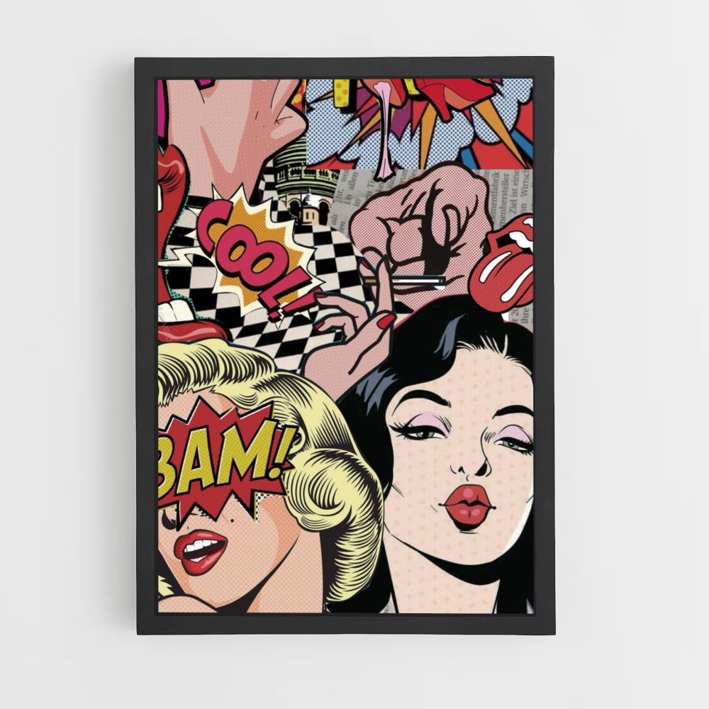 Pin up de arte pop Póster