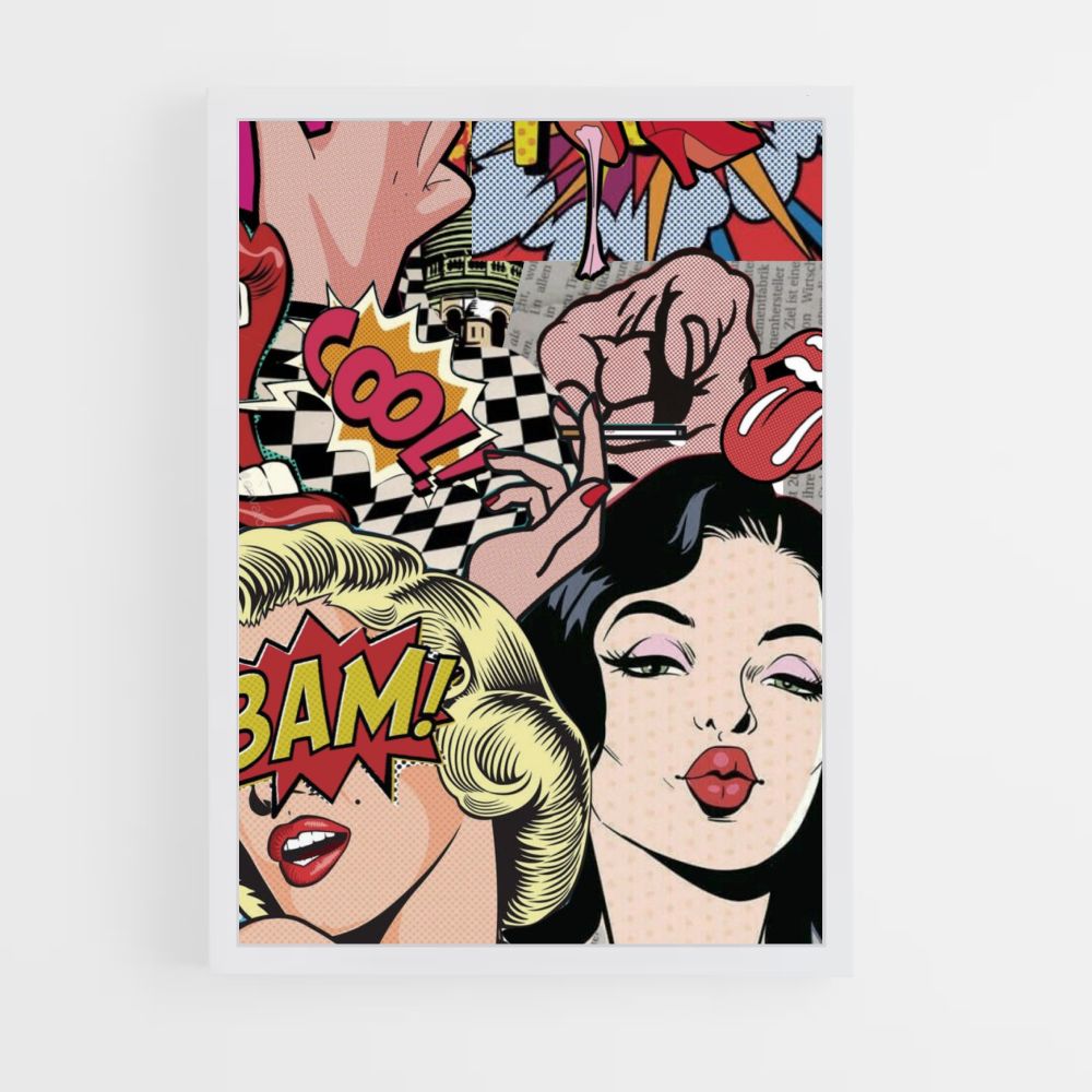 Pin up de arte pop Póster