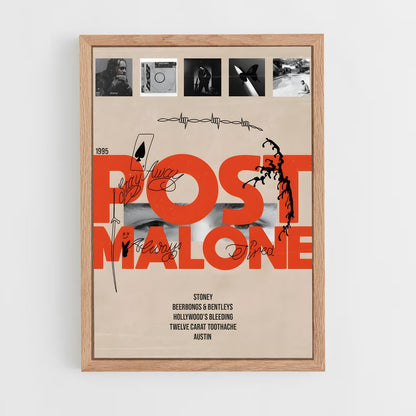 post-malone-24 cadre Bois clair