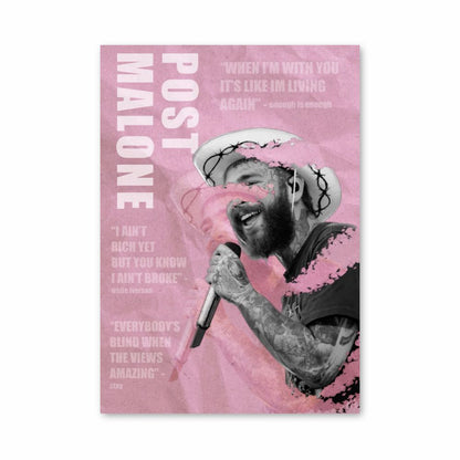 Póster Post Malone Rosa