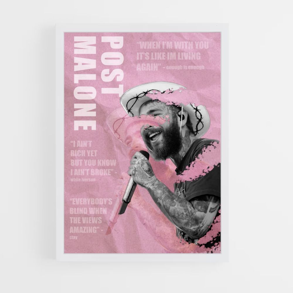 Póster Post Malone Rosa