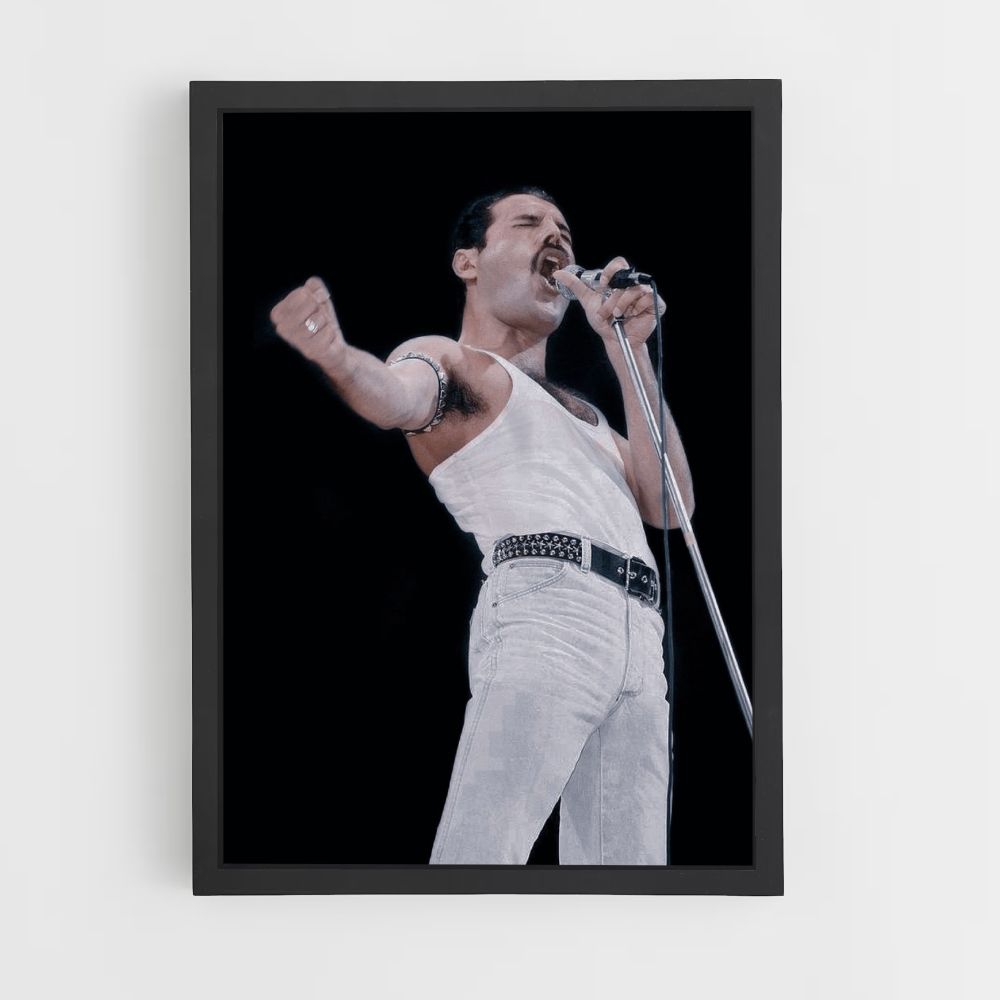 Póster Freddy Mercury canta