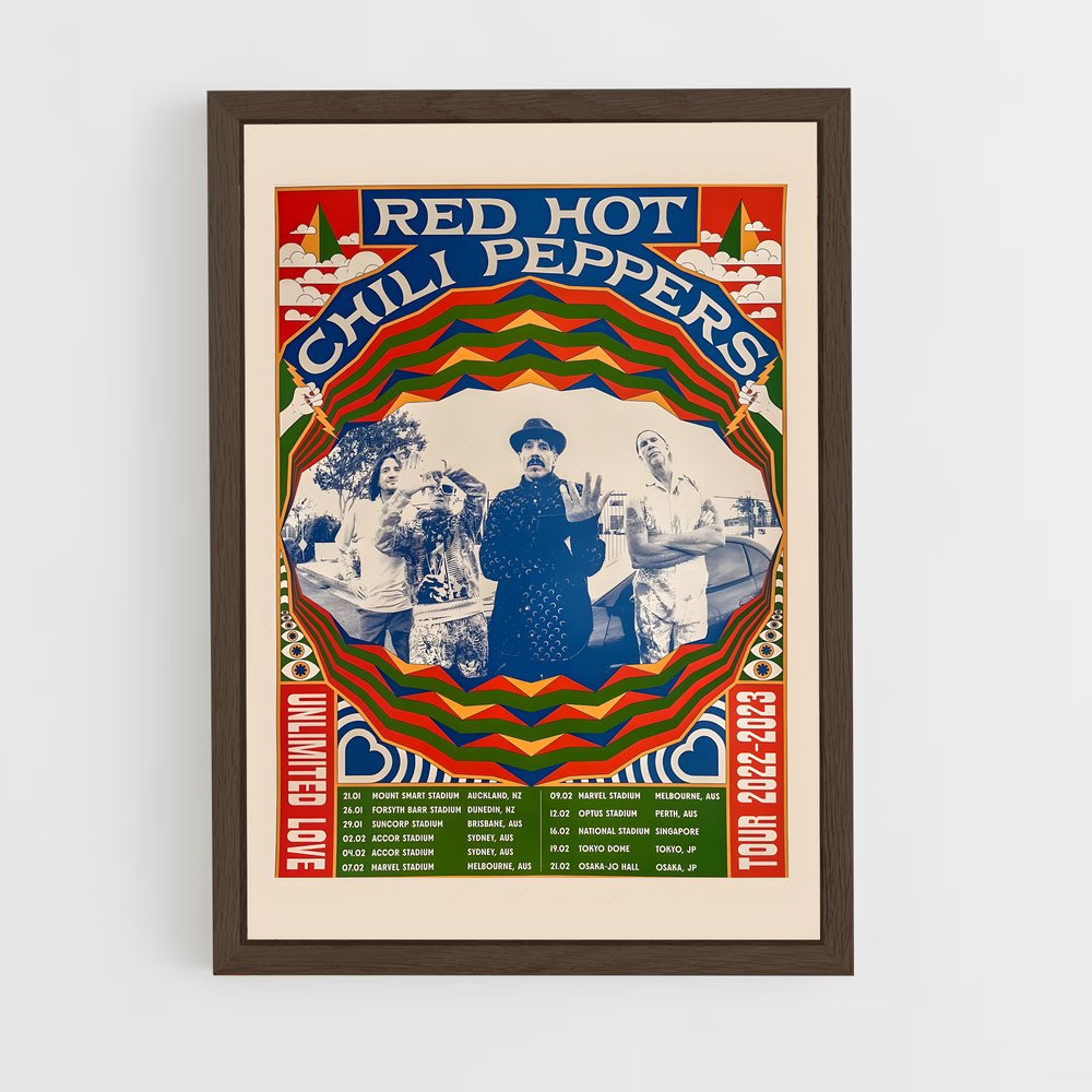 red-hot-chili-pepper-1 cadre Bois foncé