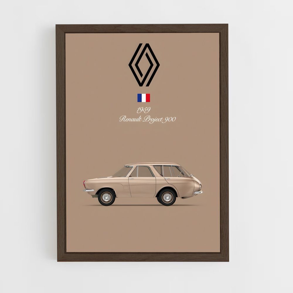 renault-4 cadre Bois foncé