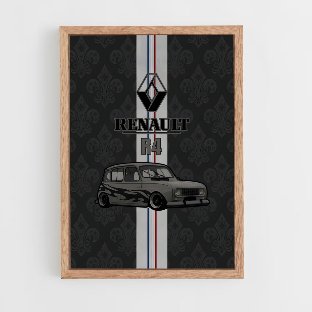 renault-5 cadre Bois clair