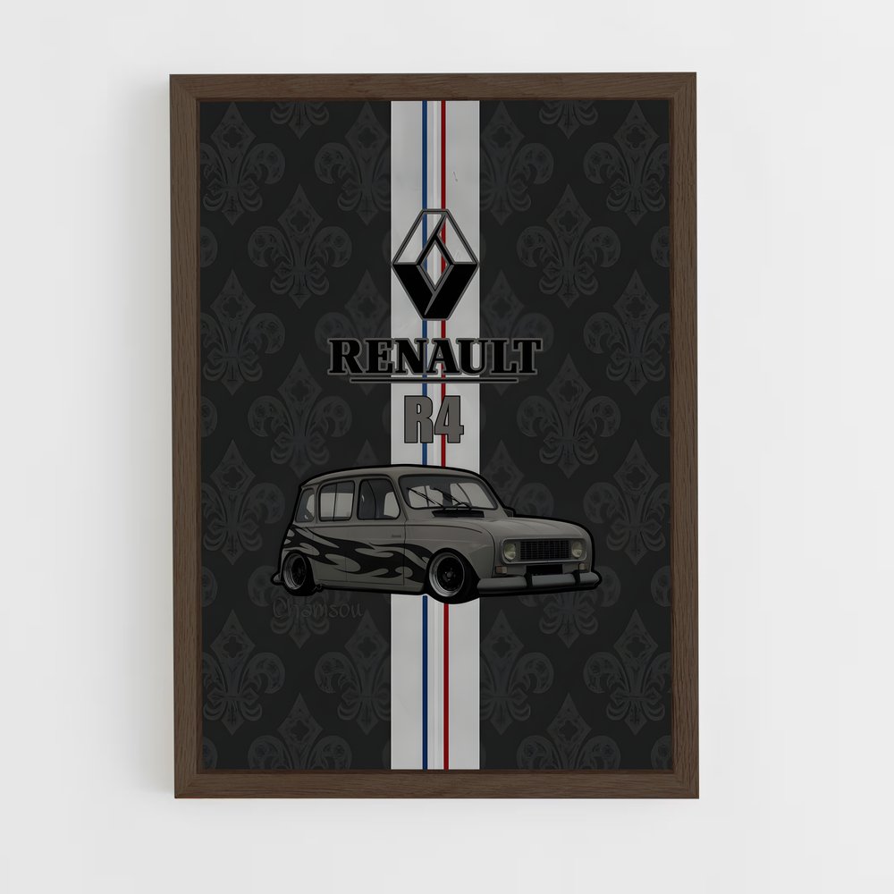 renault-5 cadre Bois foncé