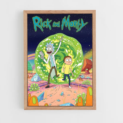 rick-and-morty-1 cadre Bois clair